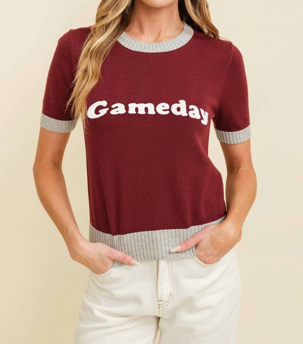 NEW CLOUD TEN women's gameday sweater in burgundy